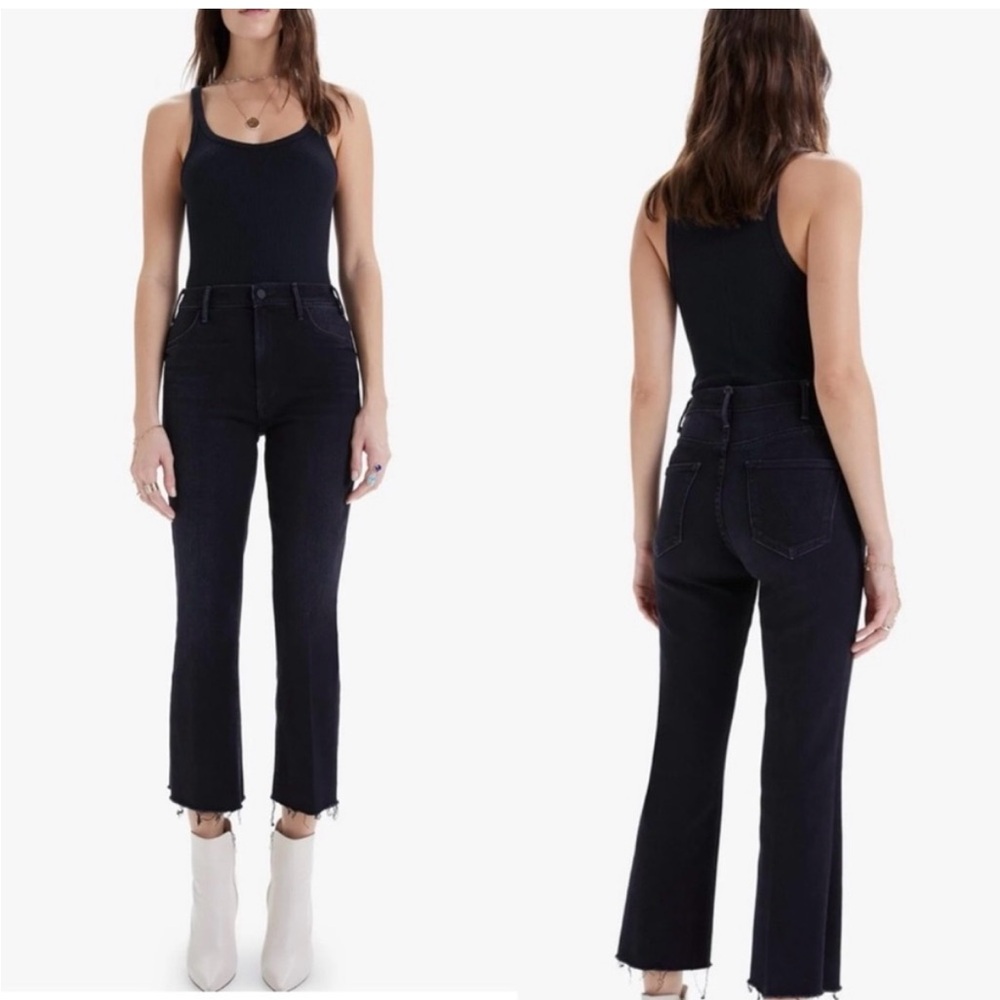 NWT Mother The Hustler Ankle Fray Jeans in Encounters at Night Raw Hem Size 27